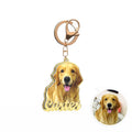 Custom Photo Engraved Gold Keychain Exquisite Custom Pet Keychain Gift For Him