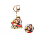 Custom Photo Engraved Gold Keychain Exquisite Custom Couple Keychain Gift for Her