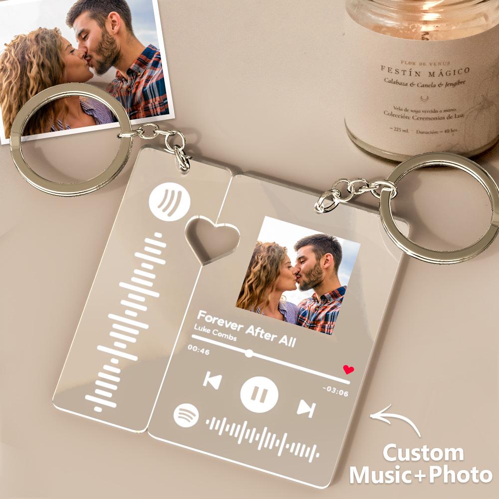 Custom Spotify Keychain With Picture Personalized Scannable Spotify Music Song Code Keychain For Couples Lover Boyfriend Gift