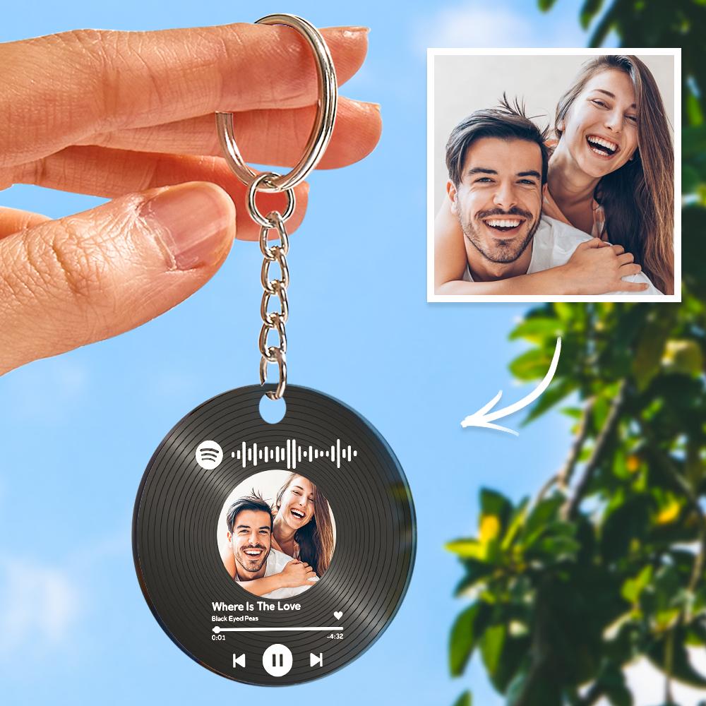 Custom Music Song Keychains Scannable Spotify Code Acrylic Gifts for Couple
