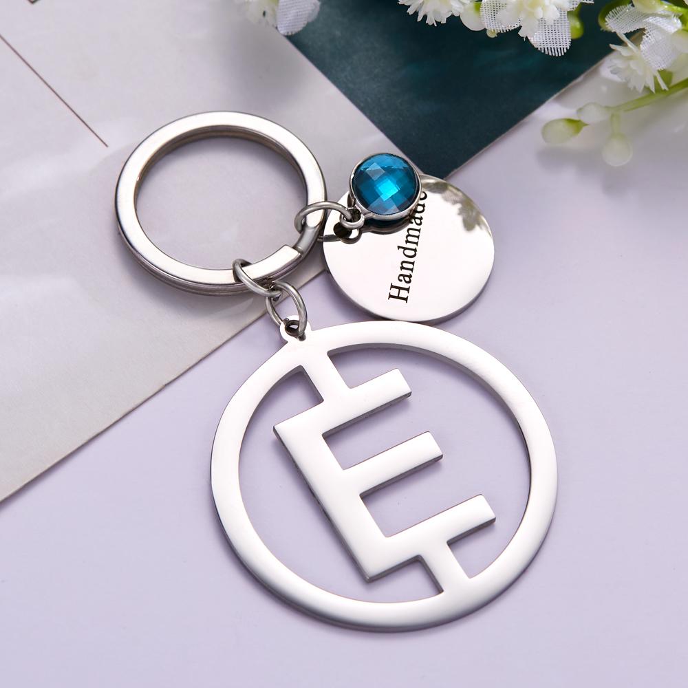 Custom Engraved Keychain Initial Letter Stainless Steel Keychain Gift