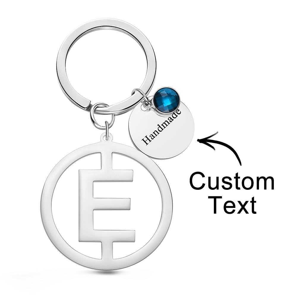 Custom Engraved Keychain Initial Letter Stainless Steel Keychain Gift