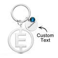 Custom Engraved Keychain Initial Letter Stainless Steel Keychain Gift