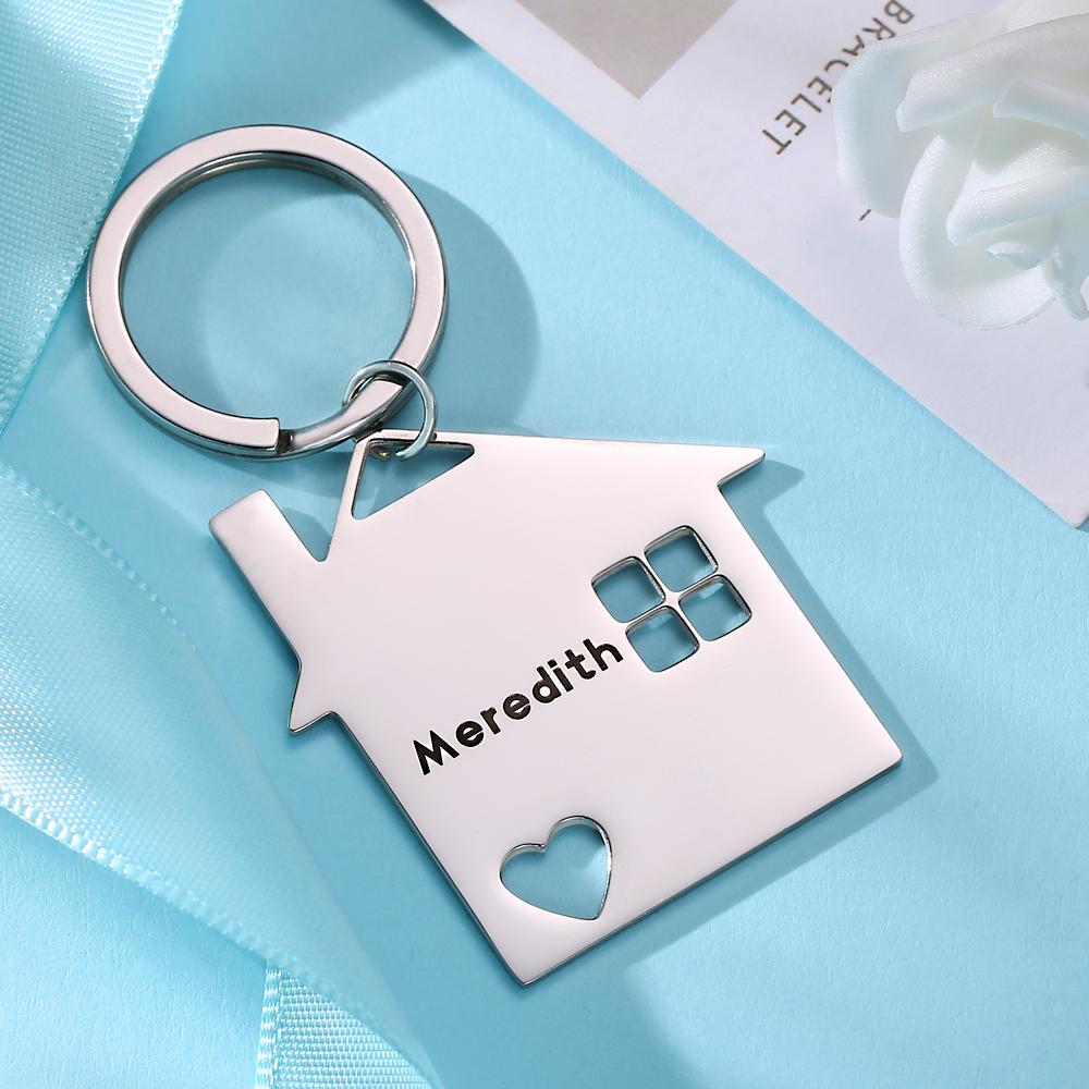 Custom Engraved Keychain Home Keychain Creative Gift for Family