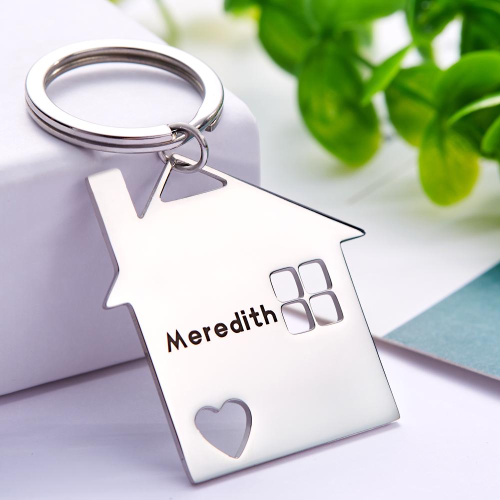 Custom Engraved Keychain Home Keychain Creative Gift for Family