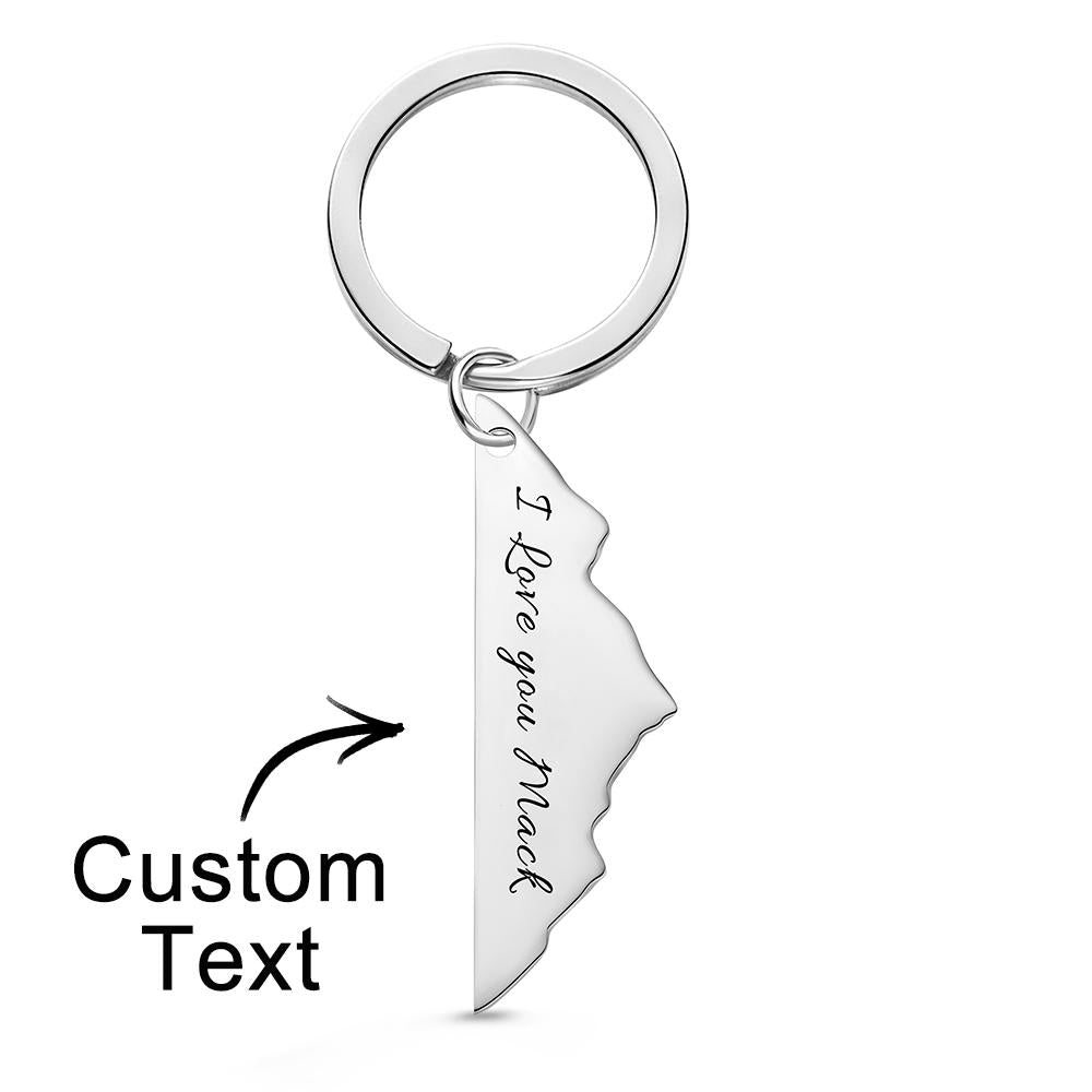 Custom Engraved Keychain Rocky Mountains Keychain Road Trip Gift for Him