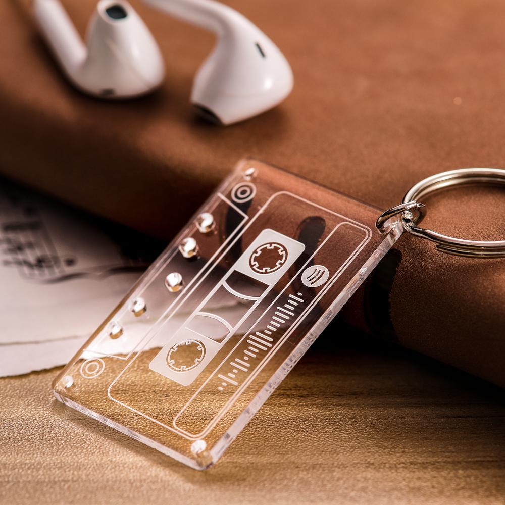 Custom Spotify Code Tape Keychain. Engraved Music Song Keychain Gifts