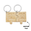 Custom Engraved Calendar Keychain Jigsaw Keychain Important Date Mark Gift for Lovers