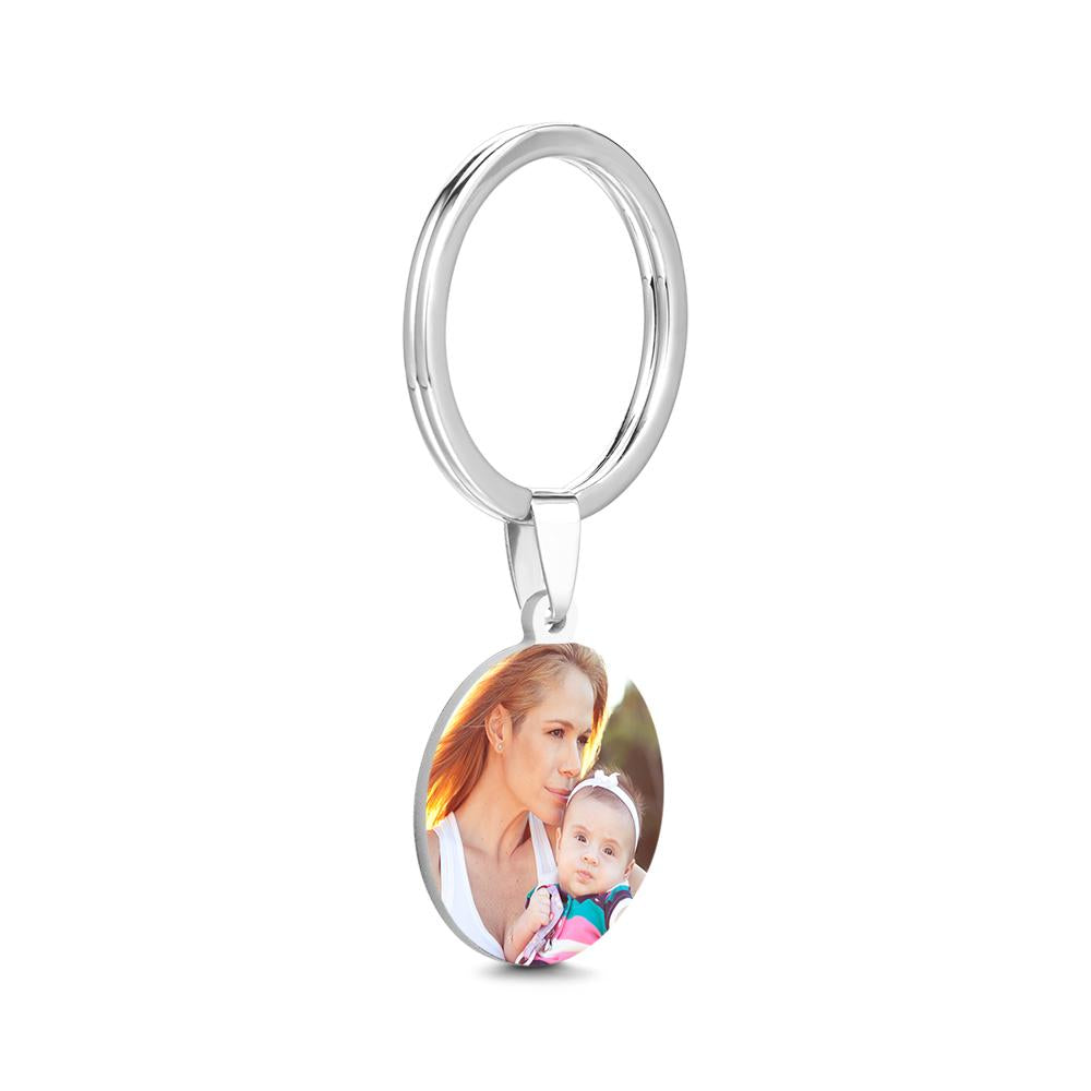 Round Custom Keychain Engraved Keychain Mother's Day Gift