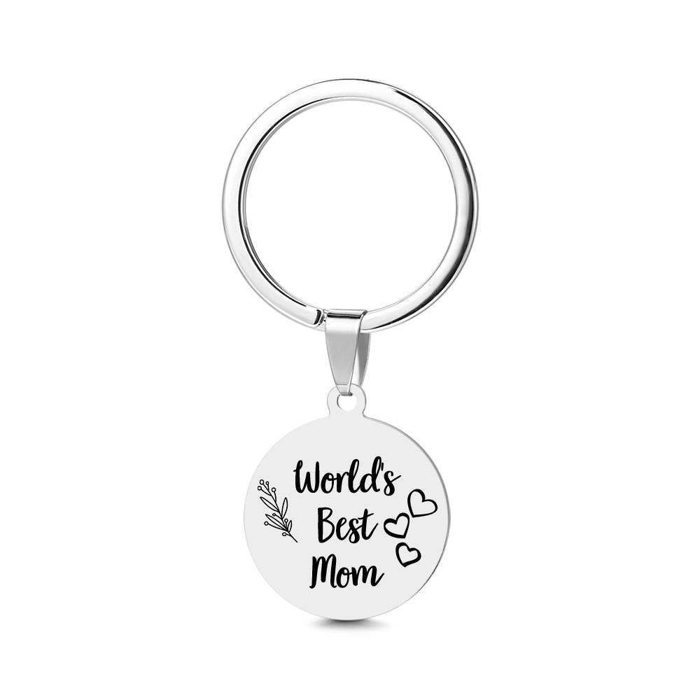 Round Custom Keychain Engraved Keychain Mother's Day Gift