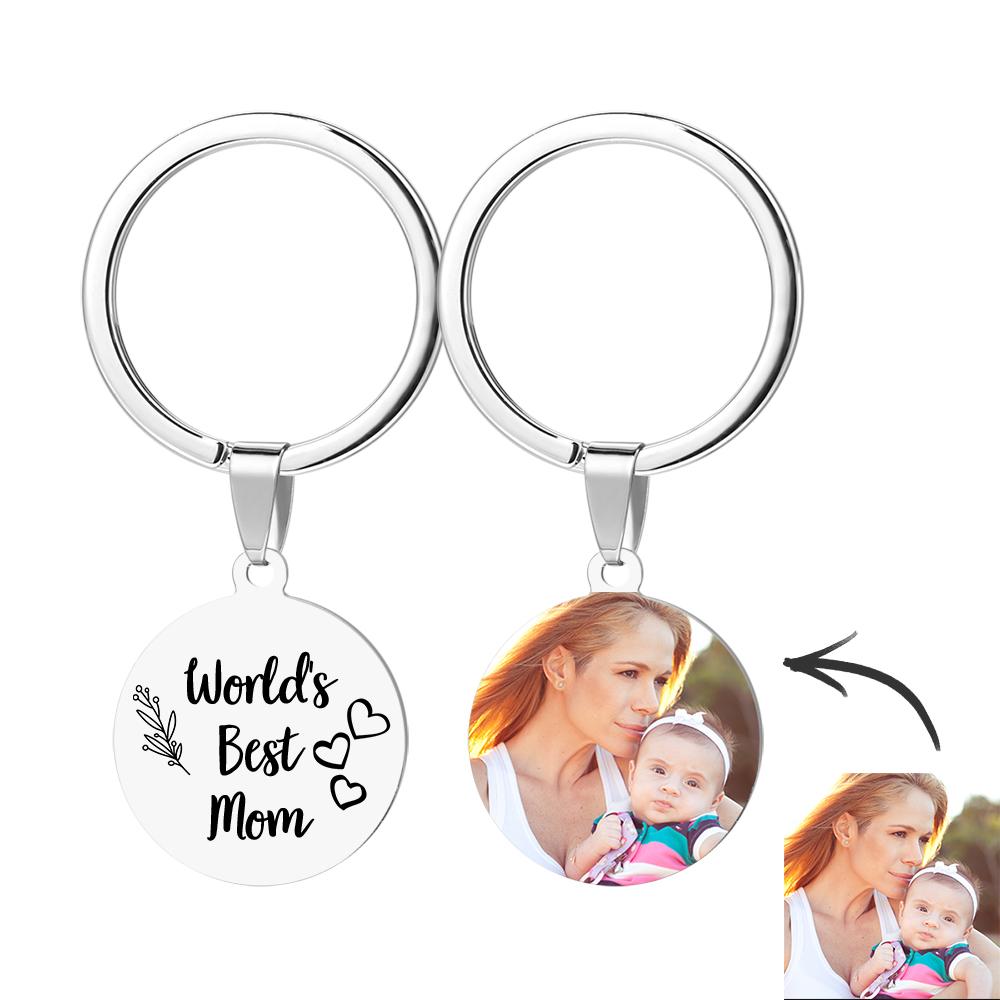 Round Custom Keychain Engraved Keychain Mother's Day Gift