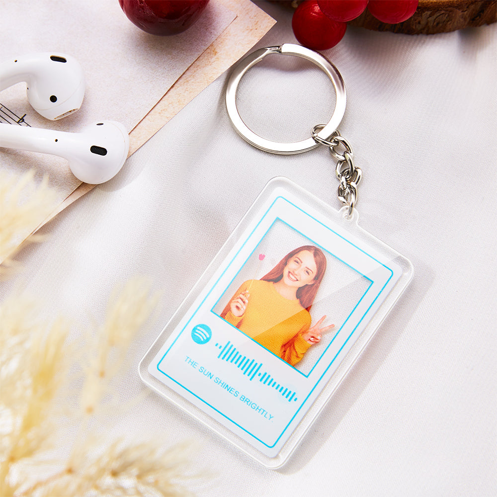 Scannable Custom Photo Spotify Code Keychain Acrylic Music Plaque Romantic Gifts