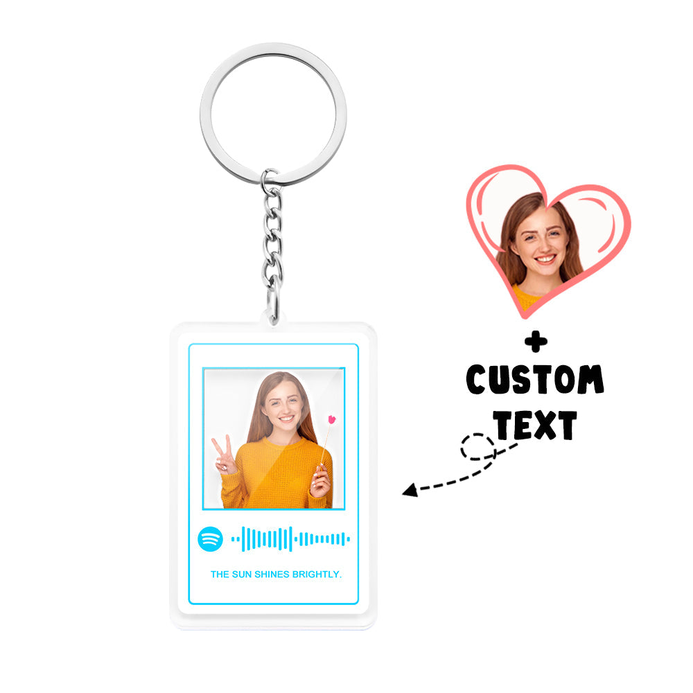 Scannable Custom Photo Spotify Code Keychain Acrylic Music Plaque Romantic Gifts