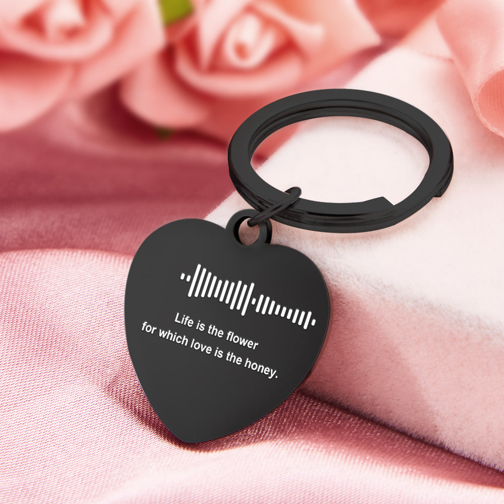 Customizable Scan Music Lettering Keychain Personalized Heart Keychain Valentine's Day Gift