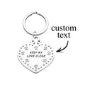 Custom Engraved Heart Rhinestone Keychain Individual Gifts