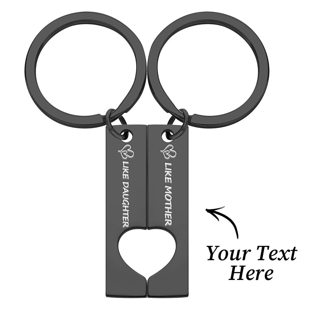 Custom Keychain Engraved Heart Keychain Mother's Day Gift