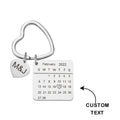 Custom Engraved Calendar Keychain Heart Key Ring Save the Date Keychain Creative Gift