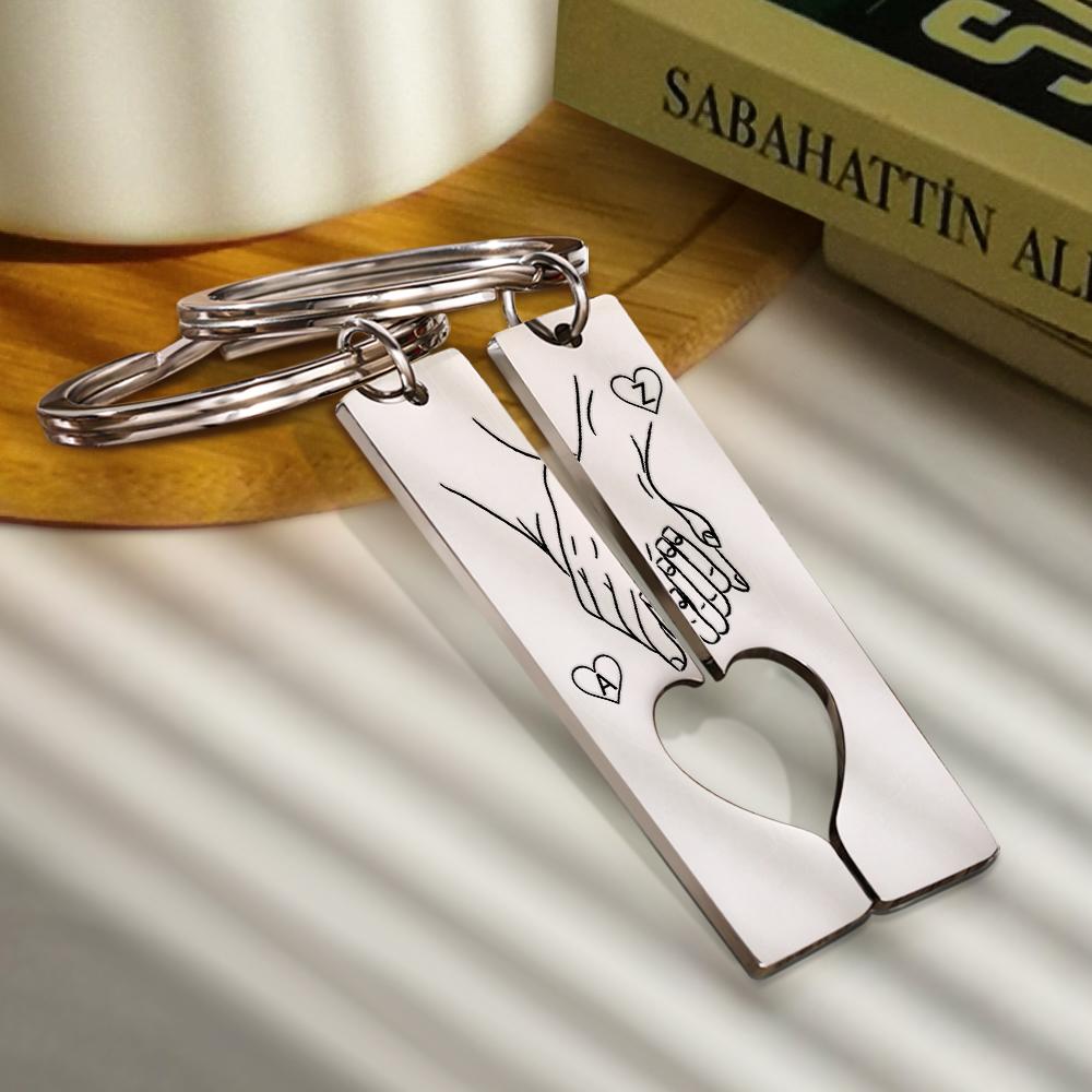 Custom Keychain Engraved Heart Keychain Valentine's Day Gift Gift For Her