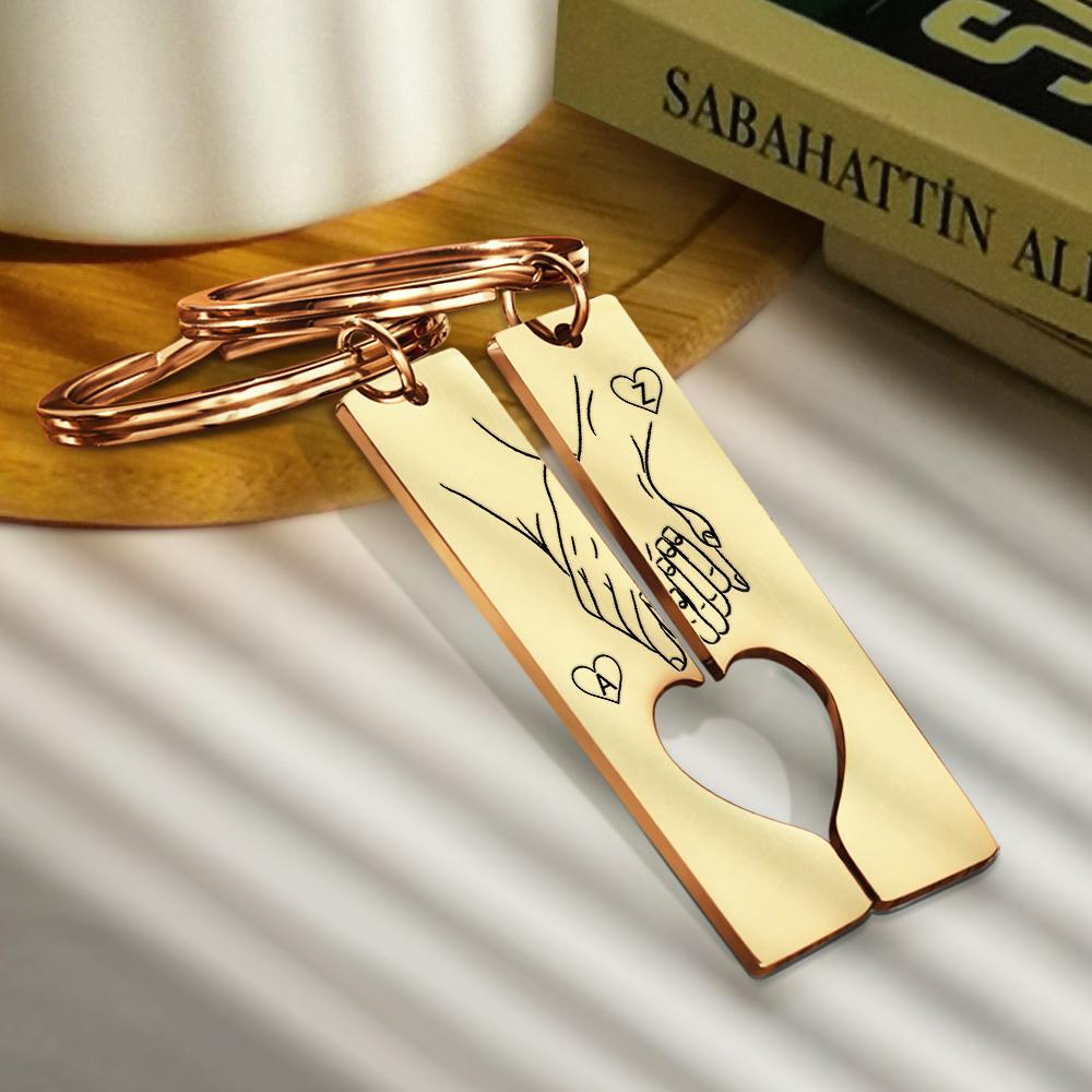 Custom Keychain Engraved Heart Keychain Valentine's Day Gift Gift For Her