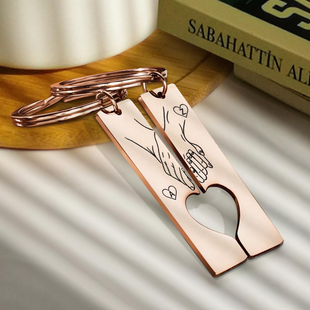 Custom Keychain Engraved Heart Keychain Valentine's Day Gift Gift For Her