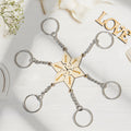 Personalized Puzzle Keychain Set Engraved 6 Pieces Jigsaw Keychain Wooden Key Ring