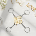 Personalized Puzzle Keychain Set Engraved 4 Pieces Jigsaw Keychain Wooden Key Ring
