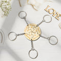 Personalized Puzzle Keychain Set Engraved 5 Pieces Jigsaw Keychain Wooden Key Ring