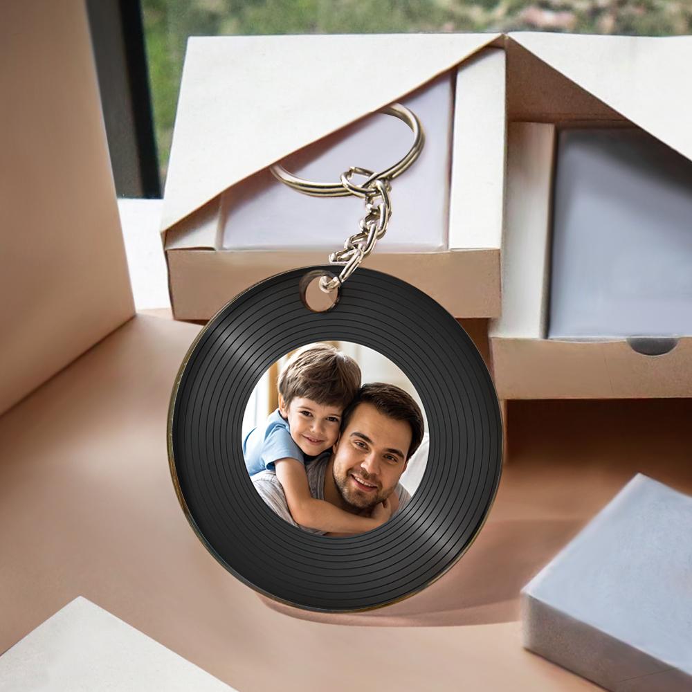 Custom Record Disc Keychains Acrylic Gifts For Father