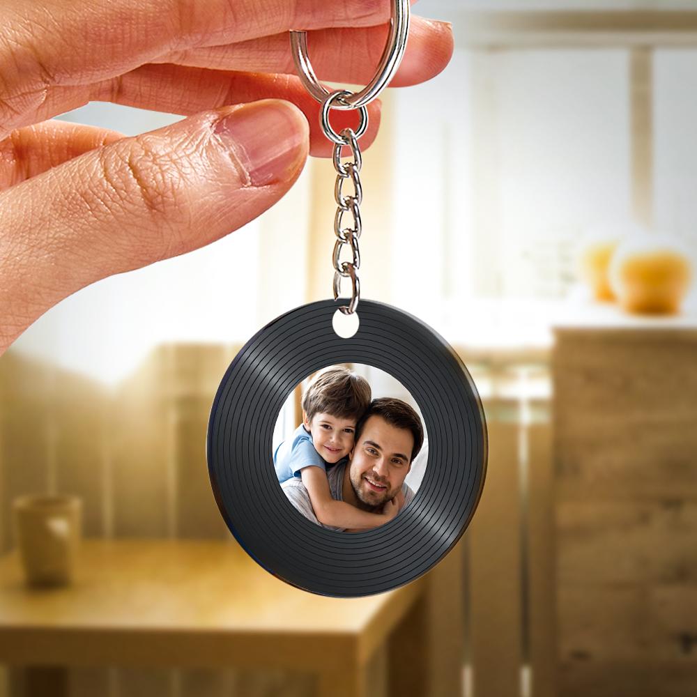 Custom Record Disc Keychains Acrylic Gifts For Father