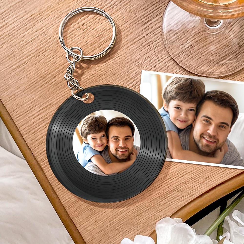 Custom Record Disc Keychains Acrylic Gifts For Father