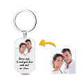 Custom Drive Safe I Need You Here with Me Keychain, Personalized Photo Keychain Couple Gift for Him