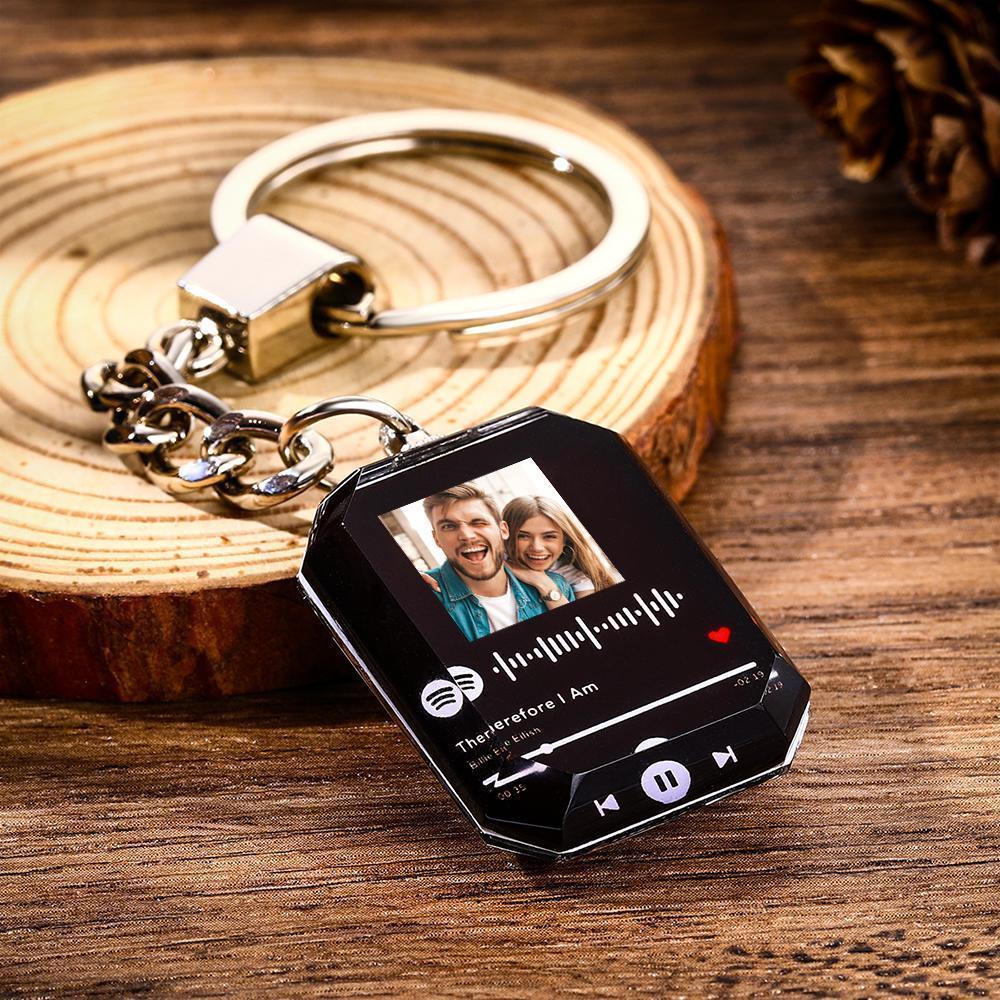 Scannable Custom Spotify Code Keychain Photo Keychain Custom Engraved Spotify Keychain Music Crystal Keychain