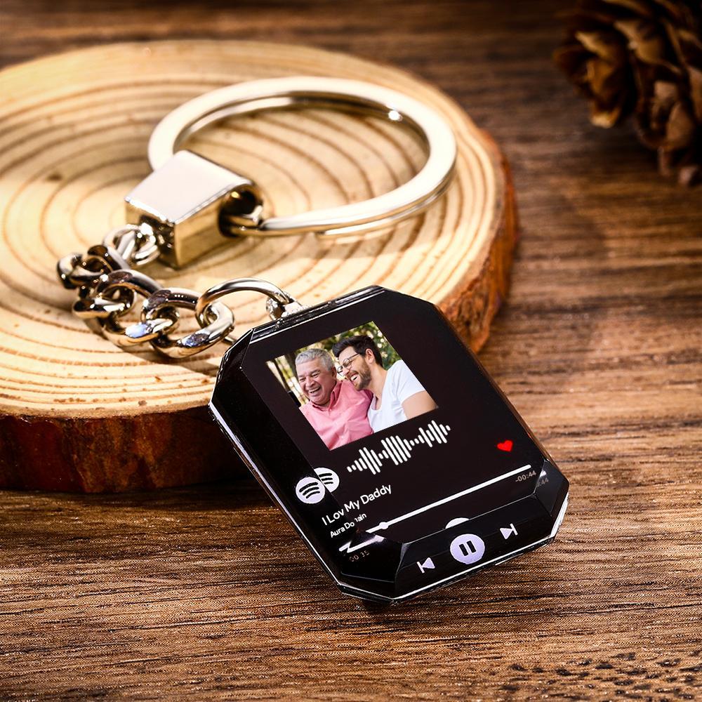 Scannable Custom Spotify Code Keychain Photo Keychain Custom Engraved Spotify Keychain Music Crystal Keychain