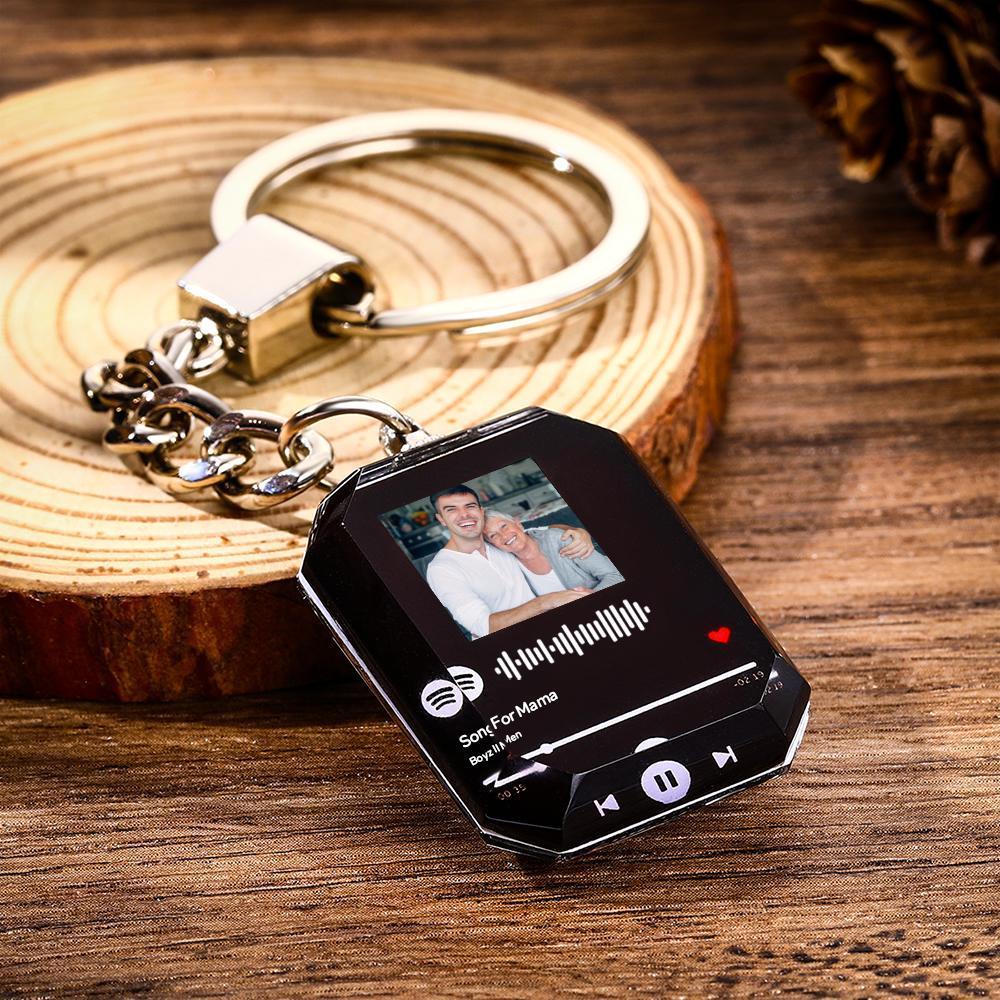 Scannable Custom Spotify Code Keychain Photo Keychain Custom Engraved Spotify Keychain Music Crystal Keychain