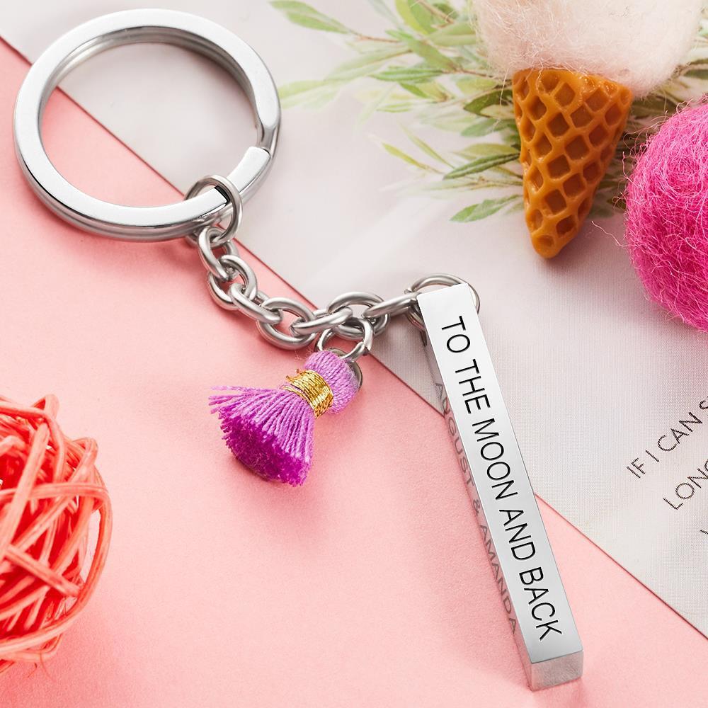 Personalized Keychain Accessories With Your Text 3 Sides Engraving