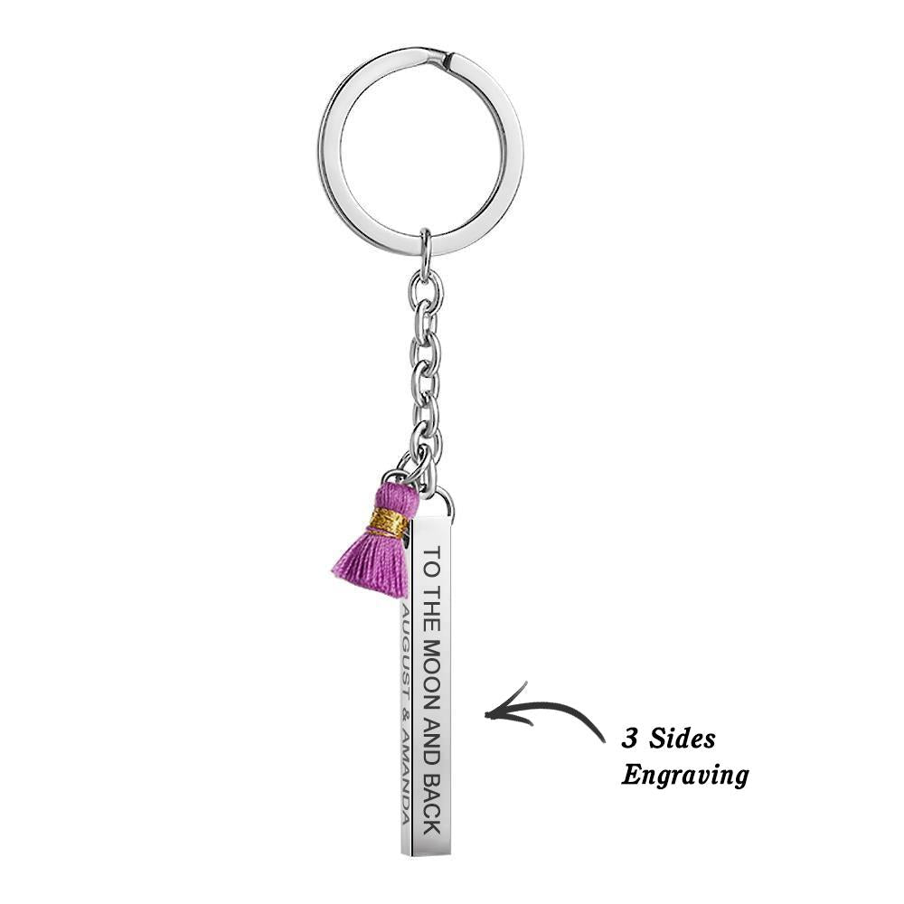 Personalized Keychain Accessories With Your Text 3 Sides Engraving