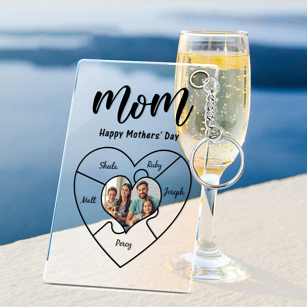 Engraved Name Plaque For Mother's Day Custom Photo Keychain Best NightLight Gift For Mom
