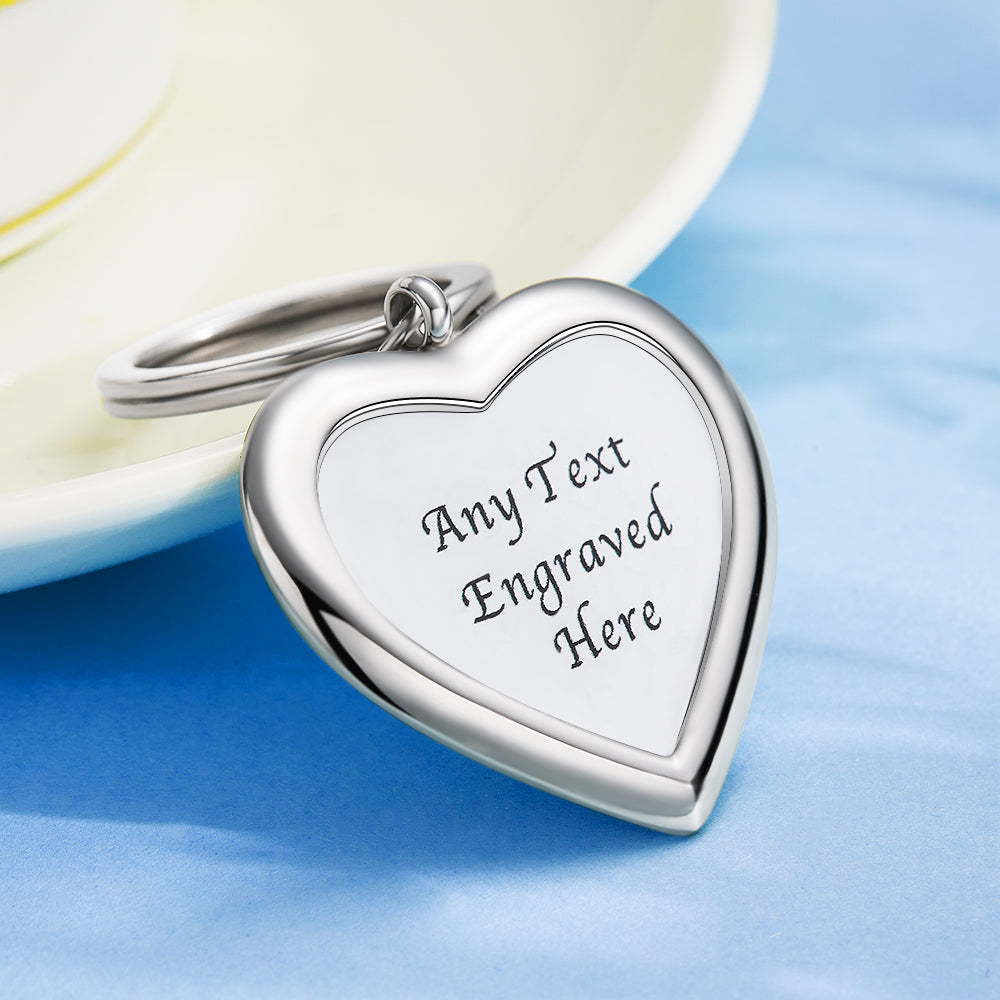 Custom Engraved Heart Keychain Sentimental Keyring Simplicity Keychain Gift for Love