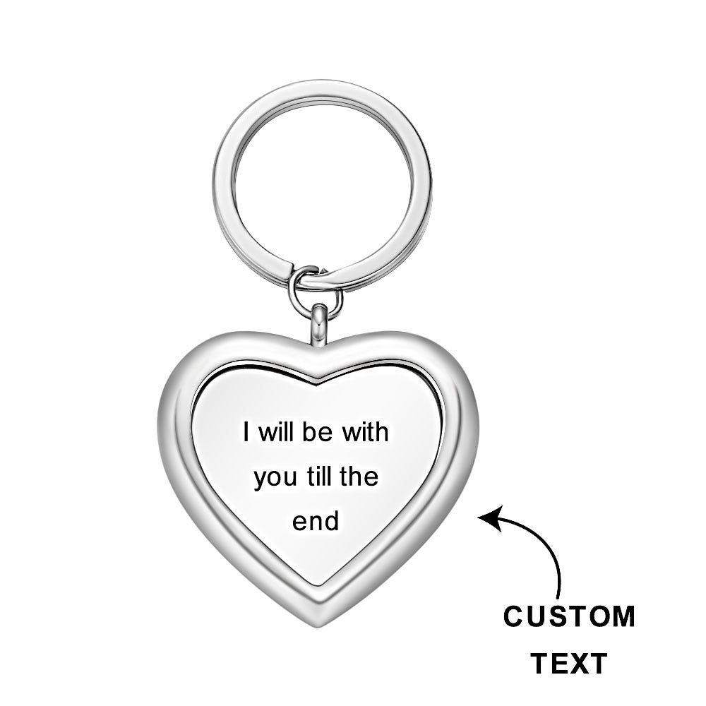 Custom Engraved Heart Keychain Sentimental Keyring Simplicity Keychain Gift for Love