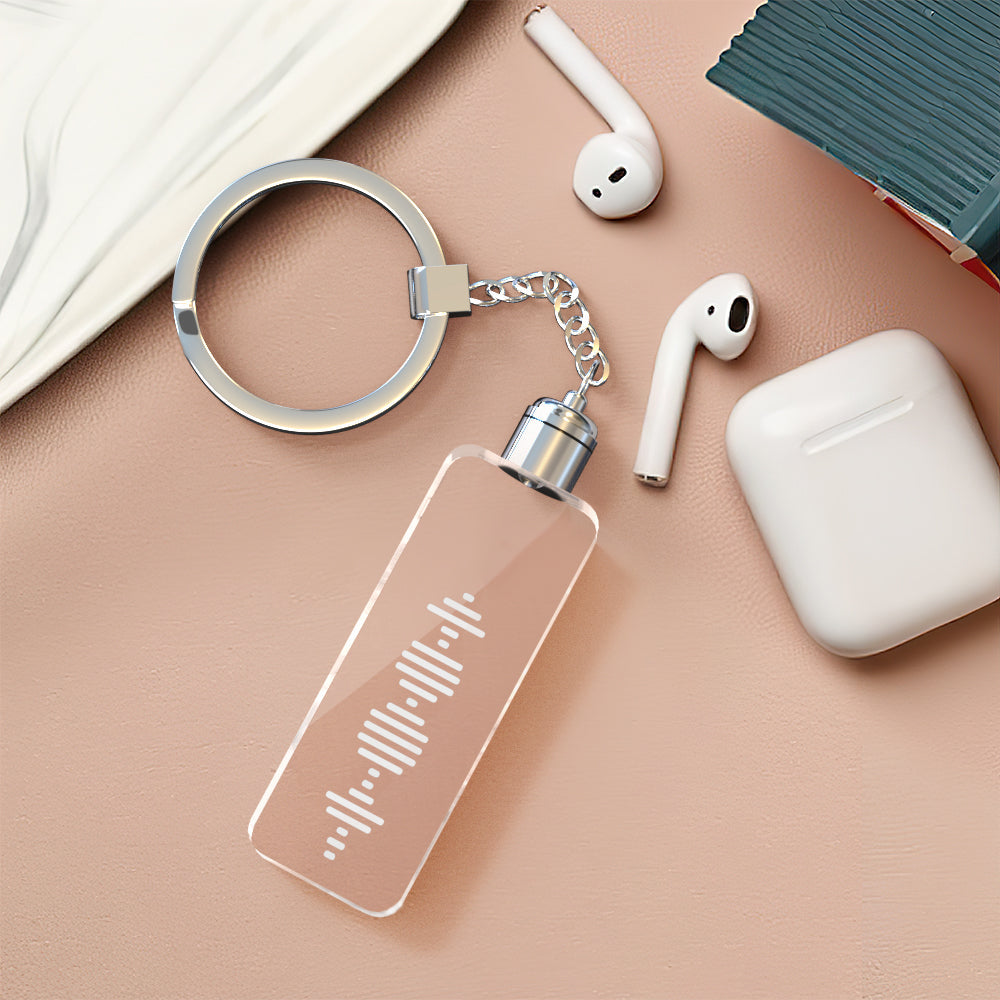 Custom Music Code Keychain Personalized Music Song Shiny Keychain Memorial Gifts