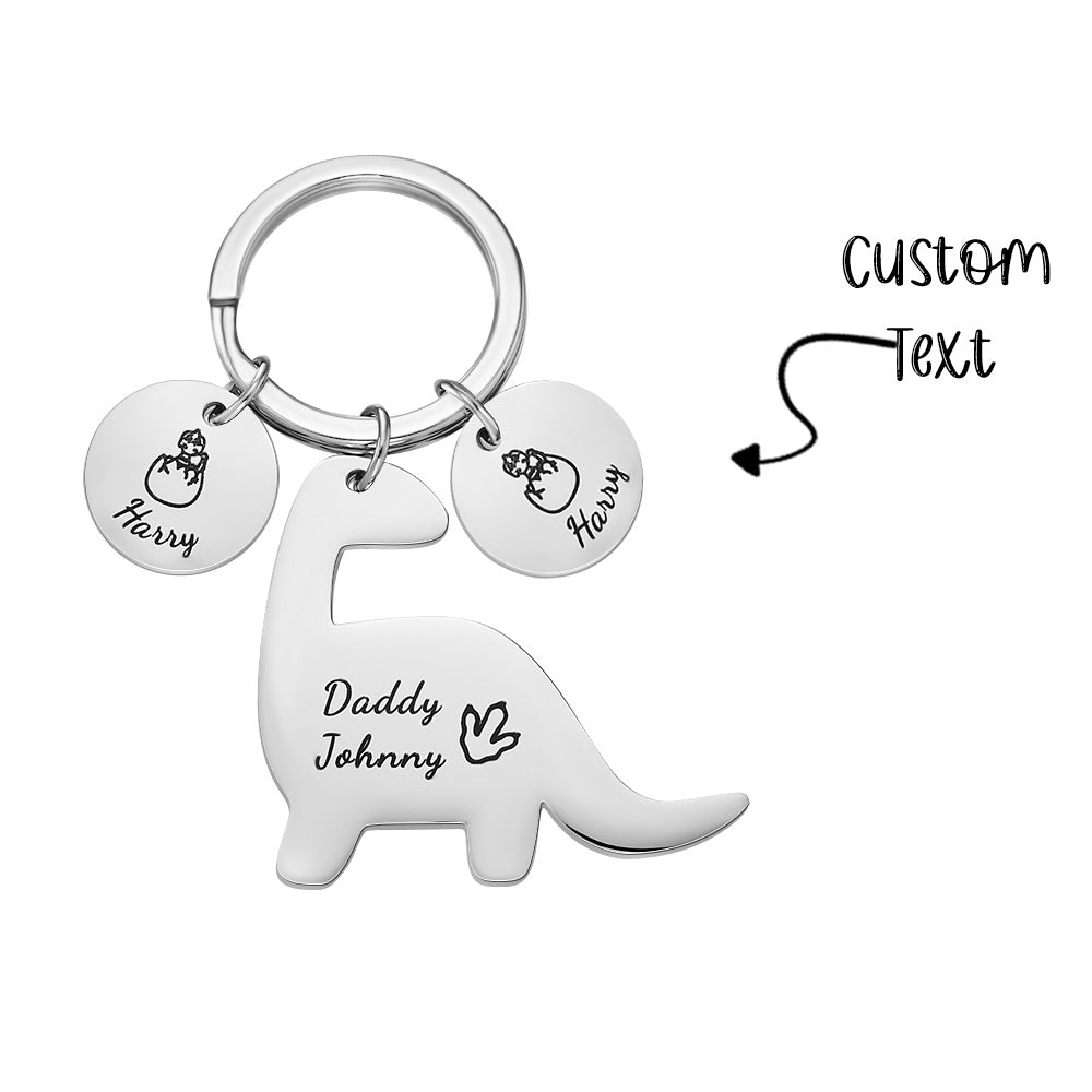 Custom Engraved Dinosaur Keychain Lovely Keyring Gift For Dad