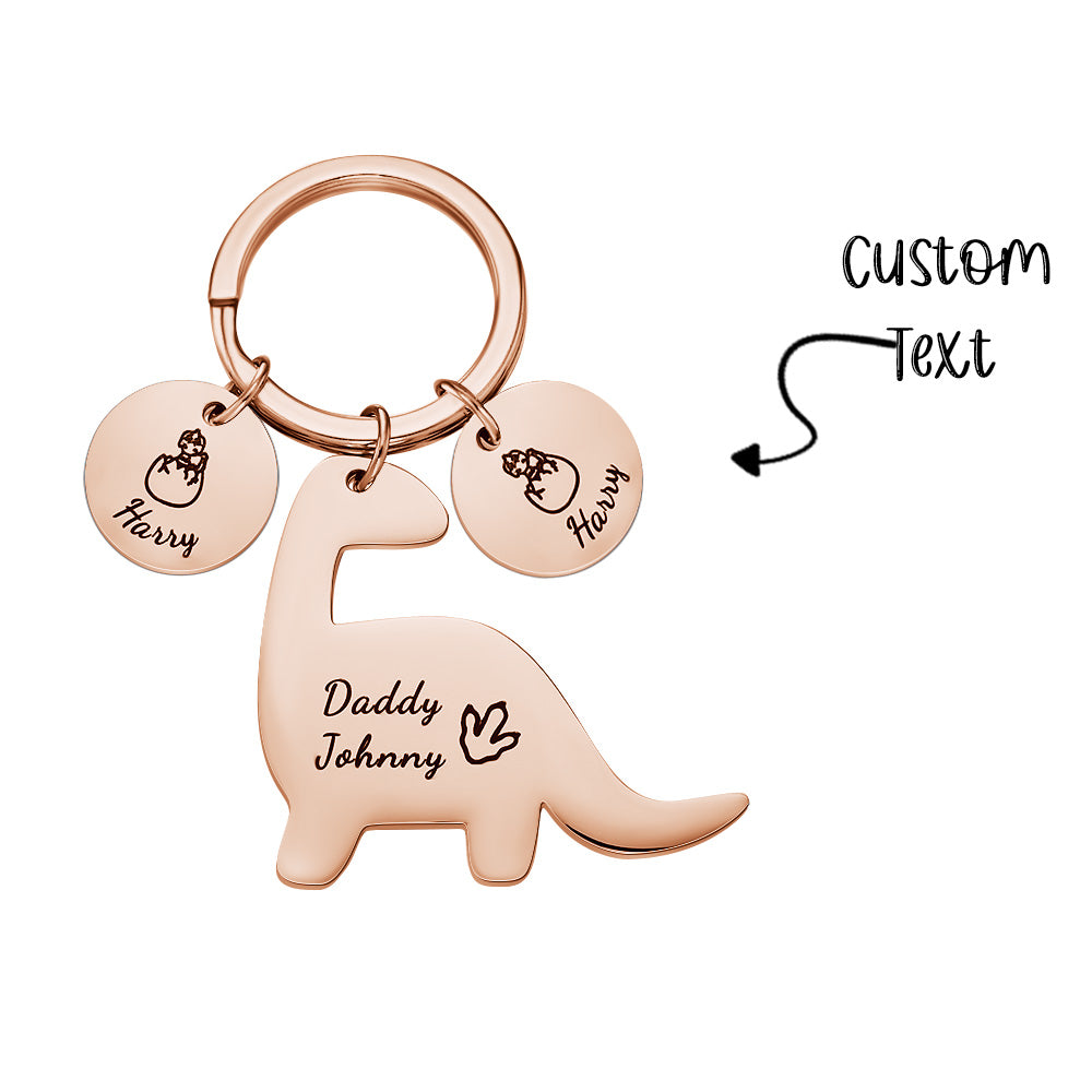 Custom Engraved Dinosaur Keychain Lovely Keyring Gift For Dad