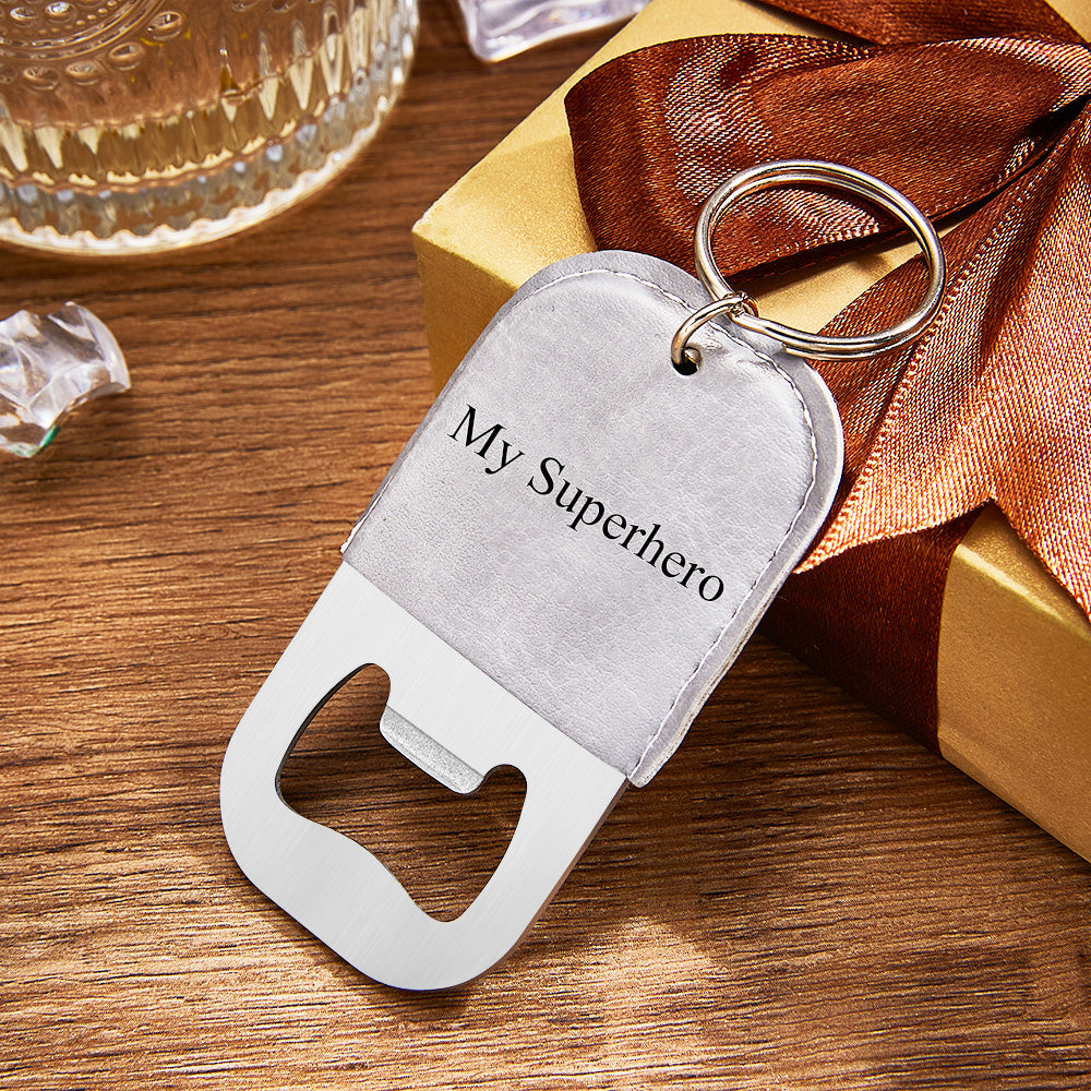Custom Engraved Bottle Opener Keychain Creative Keyring Gift For Dad