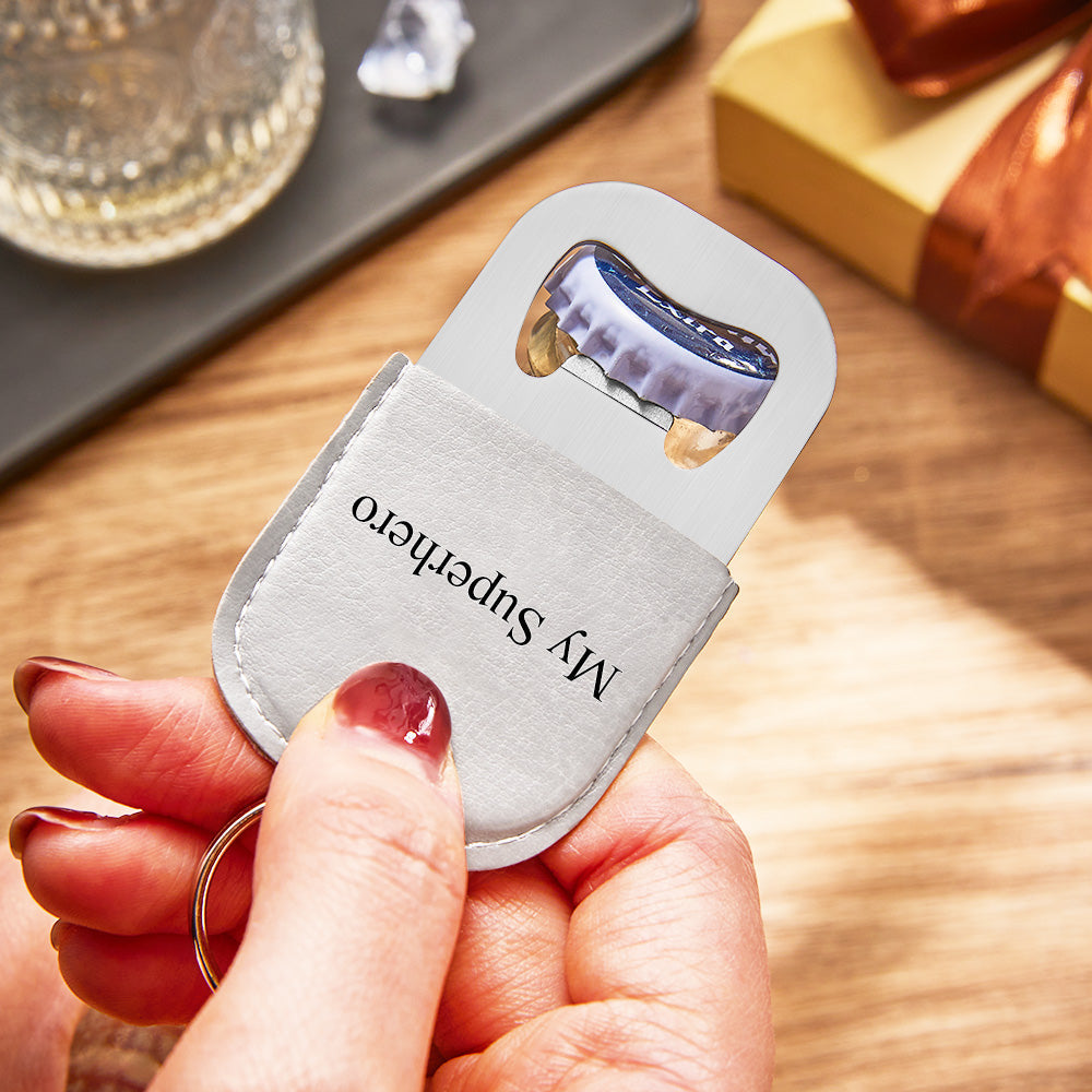 Custom Engraved Bottle Opener Keychain Creative Keyring Gift For Dad