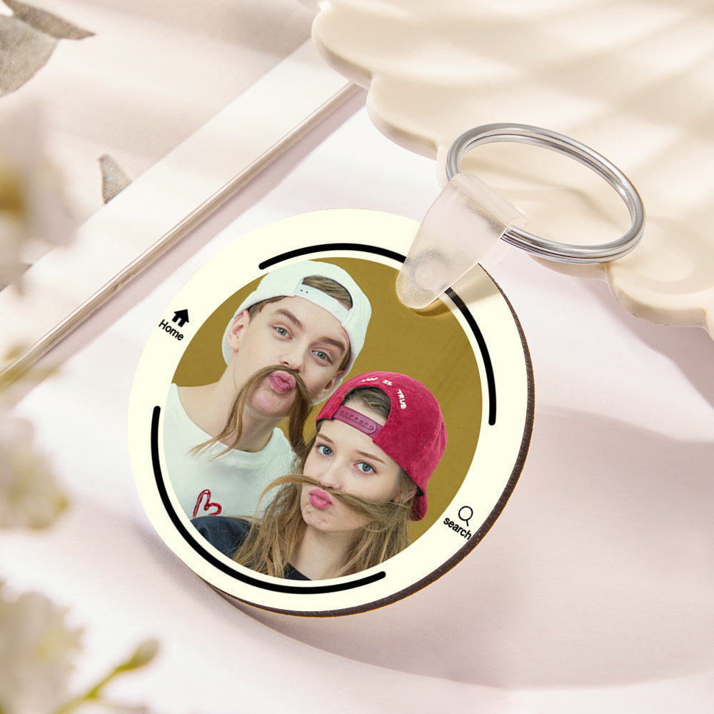 Custom Photo Scannable Spotify Code Keychain Round Music Song Keychain Anniversary Gifts