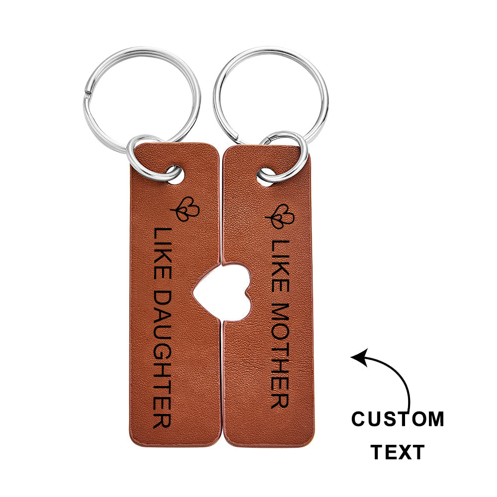 Custom Engraved Leather Keychains Bag Chain Gift for Mother's Day