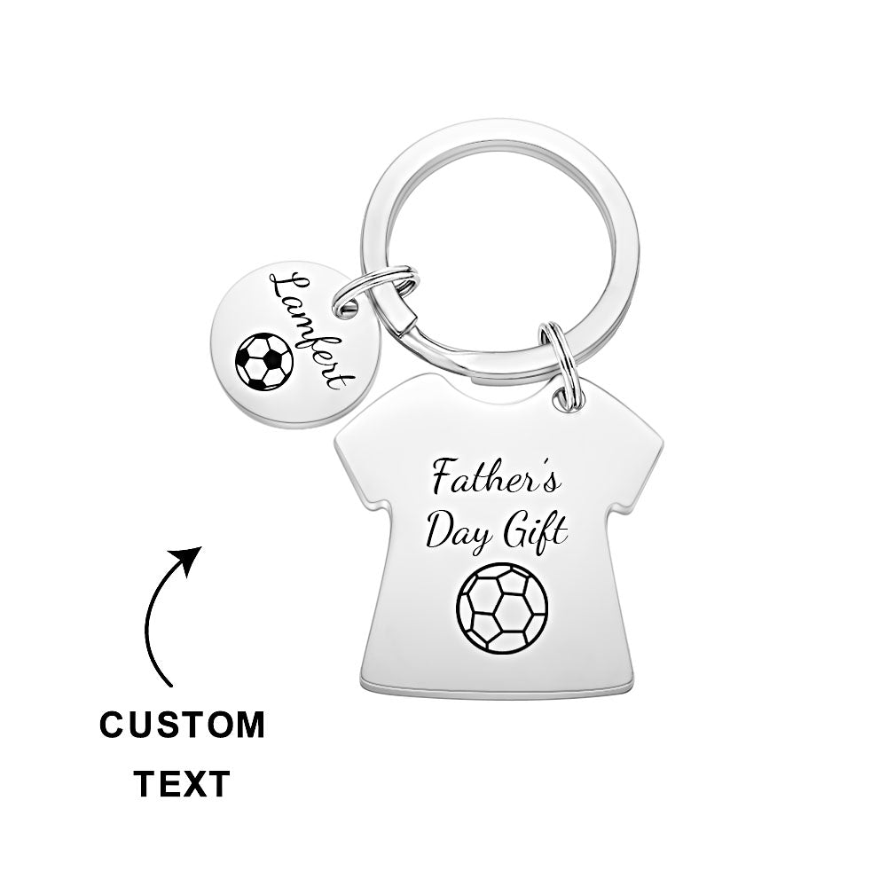 Custom Engraved Keychains Football Dad Keychain Daddy's Team Father's Day Gift