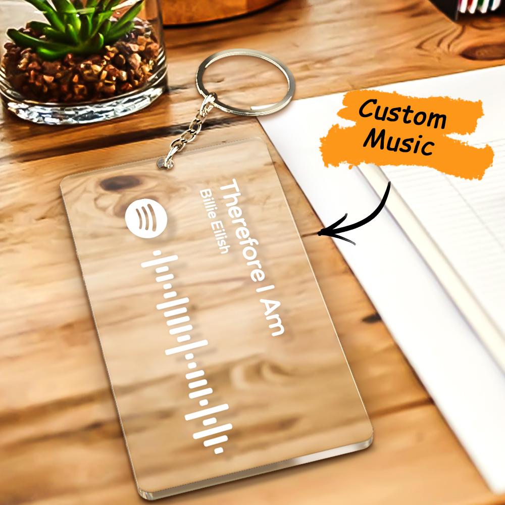 Scannable Spotify Code Keychain Custom Keychain Acrylic Memorial Day Gift