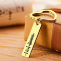 Custom Music Code Keychain Metal Keychain with Heart-shaped Keyring