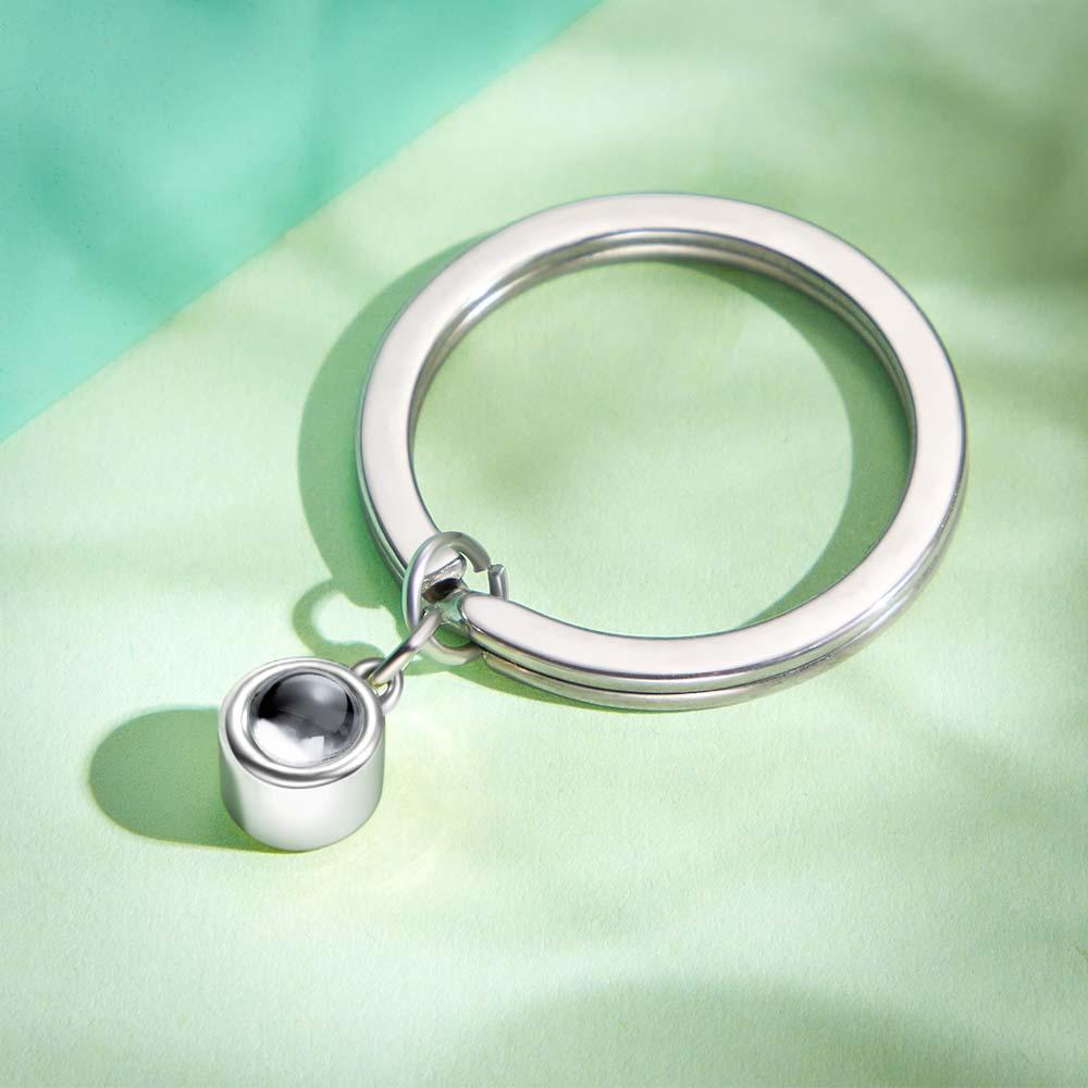 Custom Photo Projection Keychain Personalized Key Ring Exquisite Father's Day Gifts